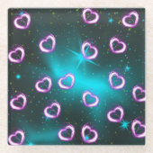 Herzgalaxie Glasuntersetzer (Vorderseite)