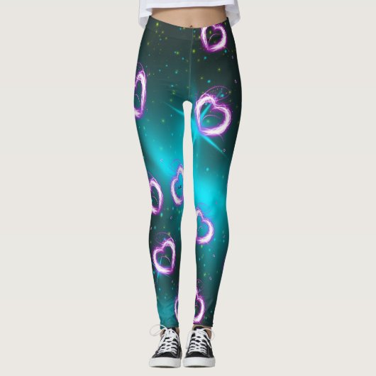 Herzgalaxie Leggings (Vorderseite)