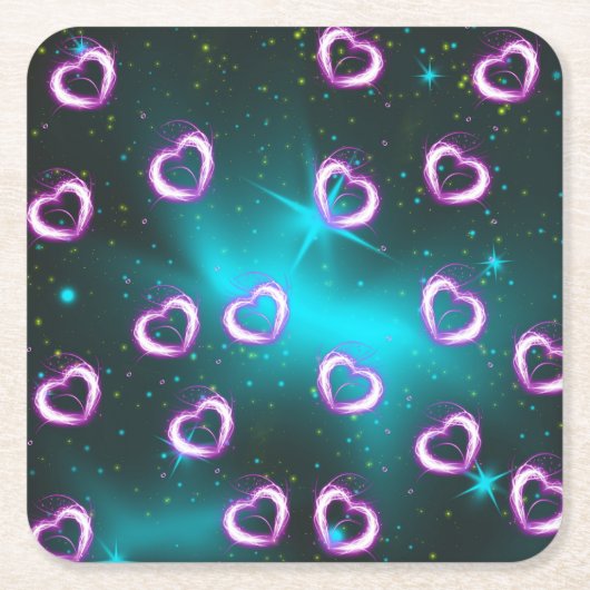 Herzgalaxie Rechteckiger Pappuntersetzer (Vorderseite)
