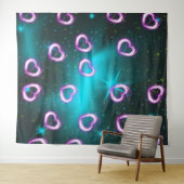 Herzgalaxie Wandteppich (Beispiel (Horizontal))