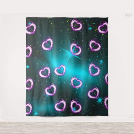 Herzgalaxie Wandteppich (Vorderseite)