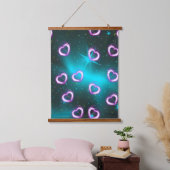 Herzgalaxie Wandteppich Mit Holzrahmen (Schlafzimmer)