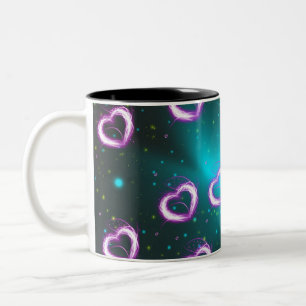 Herzgalaxie Zweifarbige Tasse