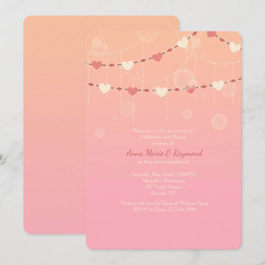 Herzgarland Einladung (Vorne/Hinten)