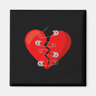 Herzgebrochen und Sicherheitsnadeln Anti-Valentins Magnet