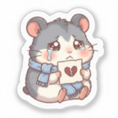 Herzgebrochener Hamster-Aufkleber Aufkleber (Vorderseite)