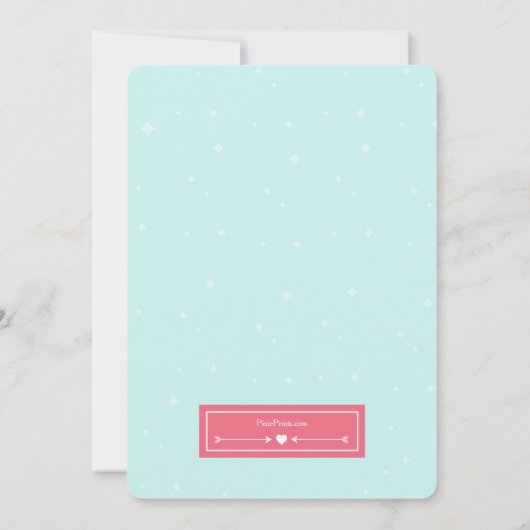 Herzgeformte Balloons Einladung (Rückseite)