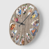 Herzgeformte Fotos Rustikales Braunholz Große Uhr (Winkel)