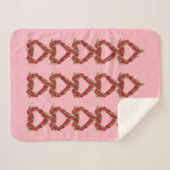 Herzgeformte Kränze von Rote Rosen Blätter Rosa Sherpadecke (Vorderseite (Horizontal))