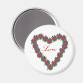 Herzgeformte Poinsettia-Blume-Magnete Magnet (Vorderseite/Rückseite)