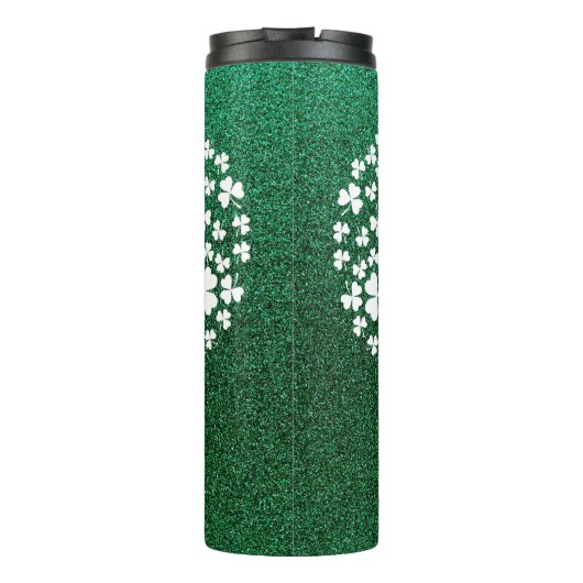 Herzgeformte, vierblättrige Clovers Thermosbecher (Rückseite)