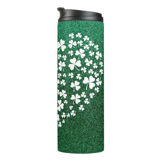 Herzgeformte, vierblättrige Clovers Thermosbecher (Nach rechts gedreht)