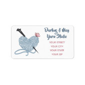 Herzgeformter Ball aus Garnen - Personalisierte Ad Adressaufkleber (Vorne)