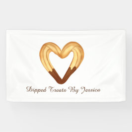 Herzgeformter Churro in Schokolade getaucht Banner