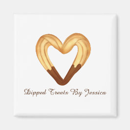 Herzgeformter Churro in Schokolade getaucht Magnet