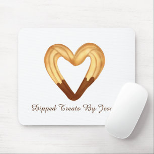 Herzgeformter Churro in Schokolade getaucht Mousepad