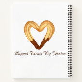 Herzgeformter Churro in Schokolade getaucht Notizblock (Rückseite)