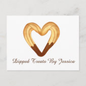 Herzgeformter Churro in Schokolade getaucht Postkarte (Vorderseite)