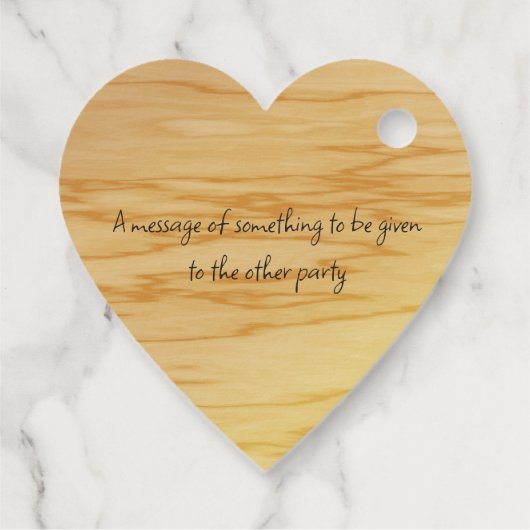 Herzgeformter Dank in 8 Sprachen Kalligraphie Geschenkanhänger (Rückseite)