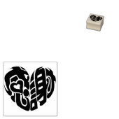 Herzgeformter Dank, so viel im Kanji Gummistempel (Stempel)