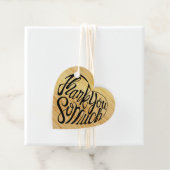 Herzgeformter Dank so viel in 4 Sprachen Geschenkanhänger (Beispiel)