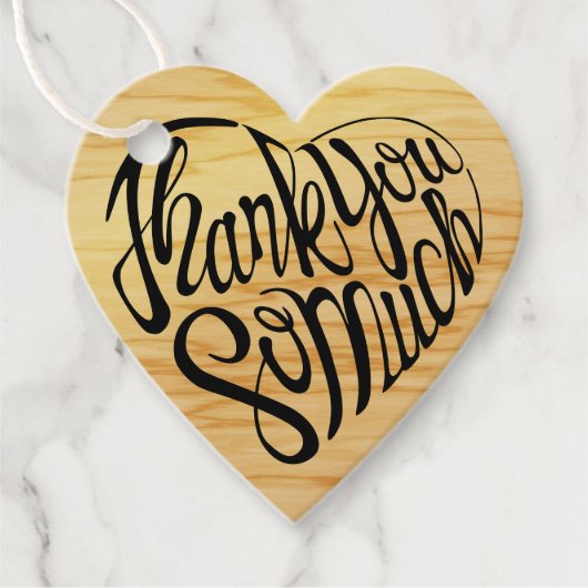 Herzgeformter Dank so viel in 4 Sprachen Geschenkanhänger (Vorderseite)