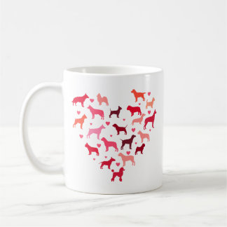 Herzgeformter Hund brütet Liebe Valentine Kaffeetasse