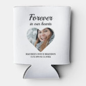 Herzgeformtes Foto für immer in unseren Herzen Dosenkühler (Vorderseite)