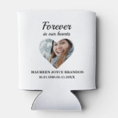 Herzgeformtes Foto für immer in unseren Herzen Dosenkühler (Rückseite)