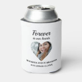 Herzgeformtes Foto für immer in unseren Herzen Dosenkühler (Kanne Rückseite)