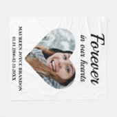 Herzgeformtes Foto für immer in unseren Herzen Fleecedecke (Vorderseite (Horizontal))