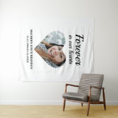 Herzgeformtes Foto für immer in unseren Herzen Wandteppich (Beispiel (Horizontal))