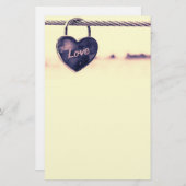 Herzgeformtes Liebe Schloss an einem Seil befestig Briefpapier (Vorne/Hinten)