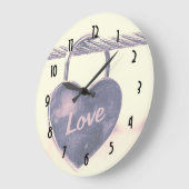 Herzgeformtes Liebe Schloss an einem Seil befestig Große Wanduhr (Winkel)