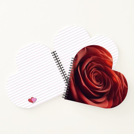 Herzgeformtes Rose SpiralNotebook Notizblock (Innenseite)