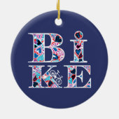 Herzgefüllter Fahrradtext Keramik Ornament (Hinten)