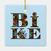 Herzgefüllter Fahrradtext Keramikornament (Rückseite)