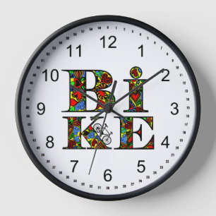 Herzgefüllter Fahrradtext Uhr