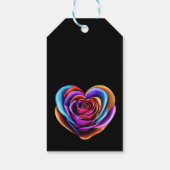 Herzgeprägte farbenfrohe Rose- Geschenkanhänger (Rückseite)