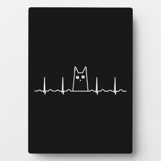 Herzgeschenk für Schwarze Katzen Fotoplatte (Vorderseite)