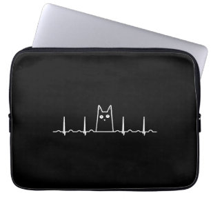 Herzgeschenk für Schwarze Katzen Laptopschutzhülle