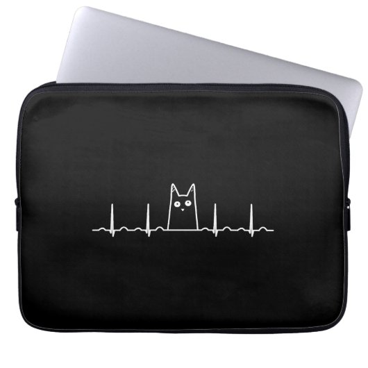 Herzgeschenk für Schwarze Katzen Laptopschutzhülle (Vorderseite)