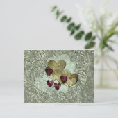 Herzgeschenke | Gold und Ruby Postkarte (Stehend Vorderseite)