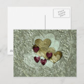 Herzgeschenke | Gold und Ruby Postkarte (Vorne/Hinten)