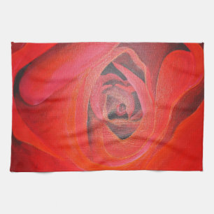 Herzgestalterische künstlerische Rote Rose Geschirrtuch