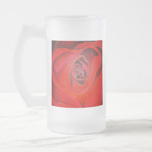 Herzgestalterische künstlerische Rote Rose Mattglas Bierglas