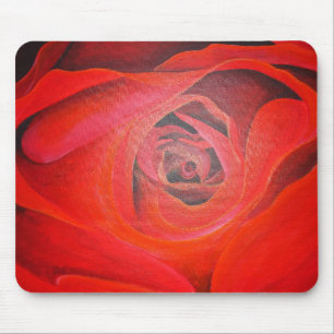 Herzgestalterische künstlerische Rote Rose Mousepad