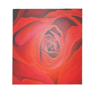 Herzgestalterische künstlerische Rote Rose Notizblock