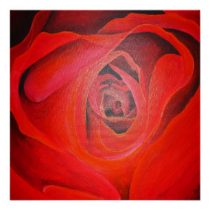 Herzgestalterische künstlerische Rote Rose Poster