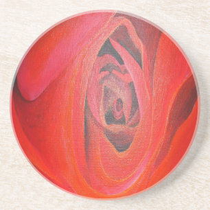 Herzgestalterische künstlerische Rote Rose Untersetzer